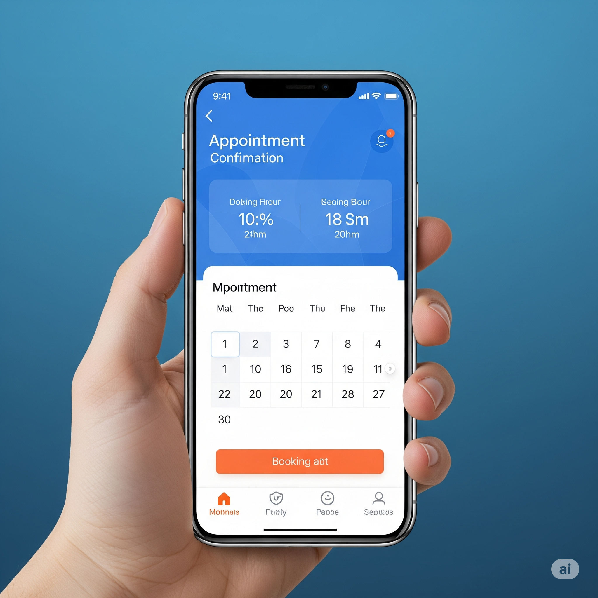 Mobile interface of salon booking software showing appointment confirmation and calendar view.

